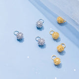 925 Silver Fur Ball Dangle Charms Fancy Decoration Pendant DIY Gift