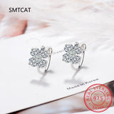 925 Silver Moissanite Diamond Clover Ear Cuff Clip Earring