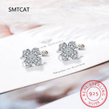 925 Silver Moissanite Diamond Clover Ear Cuff Clip Earring