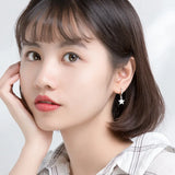 925 Silver Astronaut Star Asymmetric Hoop Earrings for Women Punk Style