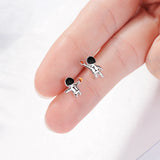 925 Silver Astronaut Star Asymmetric Stud Earrings Ear Party Jewelry