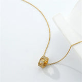 925 Silver Circle Hoop Hollow Heart Pendant Necklace for Women