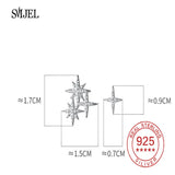 925 Silver Star Crystal Stud Earrings for Women