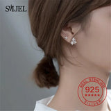 925 Silver Star Crystal Stud Earrings for Women
