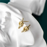 925 Silver Knotted Stud Earrings for Women Wedding Party Gift