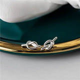 925 Silver Knotted Stud Earrings for Women Wedding Party Gift