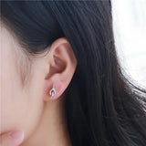 925 Silver Knotted Stud Earrings for Women Wedding Party Gift