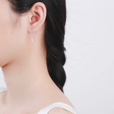 925 Silver Pink Pin Earrings for Women