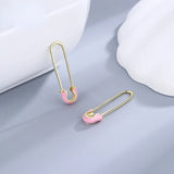 925 Silver Pink Pin Earrings for Women