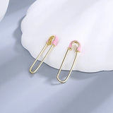 925 Silver Pink Pin Earrings for Women
