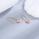 925 Silver Pink Pin Earrings for Women
