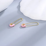 925 Silver Pink Pin Earrings for Women