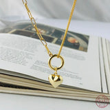 925 Silver Retro Heart Pendant Short Clavicle Chain Necklace