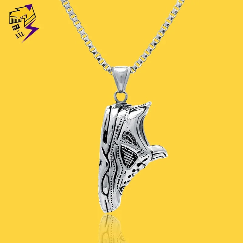 925 Silver Sports Hip-Hop Pendant Men's Shoes Necklace