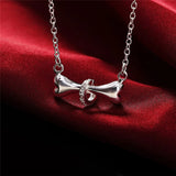925 Silver Creativity Bone Pendant Necklace Wedding Engagement Party Charm