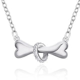 925 Silver Creativity Bone Pendant Necklace Wedding Engagement Party Charm