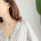 925 Silver Moon Pendent Chain Zircon Necklace Engagement