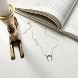 925 Silver Moon Pendent Chain Zircon Necklace Engagement