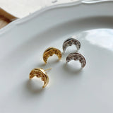 925 Silver Crescent Moon Stud Earrings Sailor Half Moon Studs 18K Moon Earrings