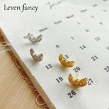 925 Silver Crescent Moon Stud Earrings Sailor Half Moon Studs 18K Moon Earrings