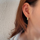 Sterling Silver Croissant Hoop Earrings 18k Geometric Clip On