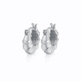 Sterling Silver Croissant Hoop Earrings 18k Geometric Clip On