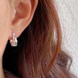 Sterling Silver Croissant Hoop Earrings 18k Geometric Clip On