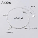 925 Sterling Silver Cross Bracelet Chain Leg Female Foot Jewelry