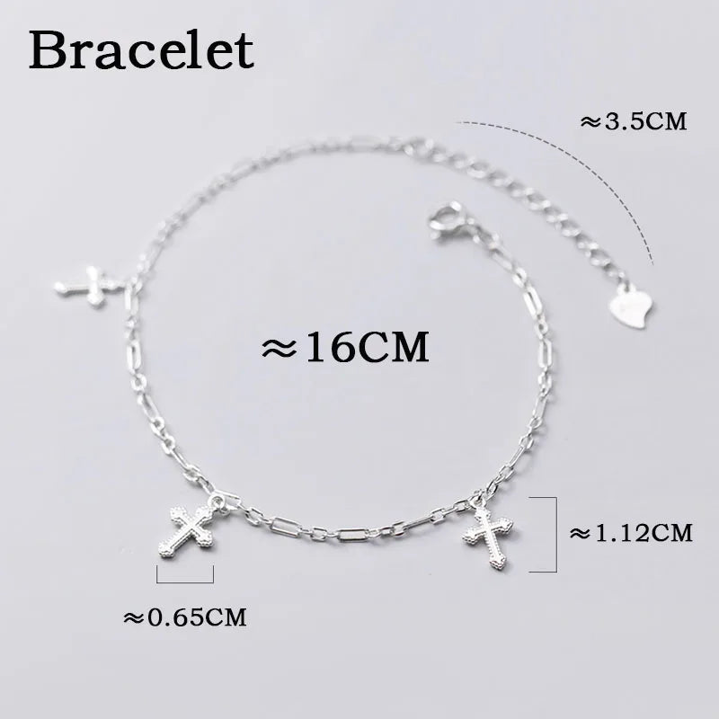 925 Sterling Silver Cross Bracelet Chain Leg Female Foot Jewelry