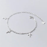 925 Sterling Silver Cross Bracelet Chain Leg Female Foot Jewelry