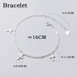 925 Sterling Silver Cross Bracelet Chain Leg Female Foot Jewelry