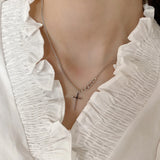 925 Silver Cross Chain Necklace Christian Crucifix Pendant Jewelry