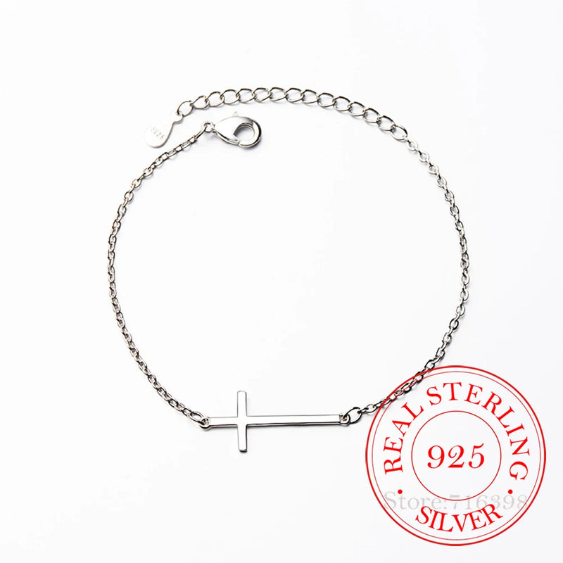 925 Silver Cross Charm Bracelet For Women - Birthday Gift