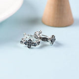 925 Silver Cross Earrings for Women Couple Small Hypoallergenic Ear Jewelry