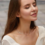 925 Silver Cross Necklace Women Choker Chain Religious Gift
