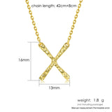 925 Silver Cross Necklace Women X Pendant Choker Chains Fine Jewelry