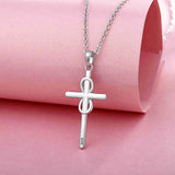 925 Silver Cross Necklace Infinity Love Baptism Pendant Jewelry Women