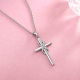 925 Silver Cross Necklace Infinity Love Baptism Pendant Jewelry Women