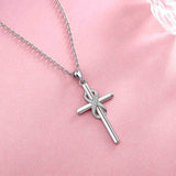 925 Silver Cross Necklace Infinity Love Cross Baptism Pendant