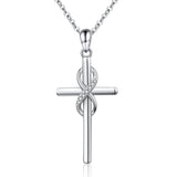 925 Silver Cross Necklace Infinity Love Cross Baptism Pendant