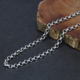 925 Silver Cross O Link Chain Round Sweater Chain Fish Hook Set