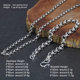925 Silver Cross O Link Chain Men Women Round Sweater Chain Fish Hook Bracelet