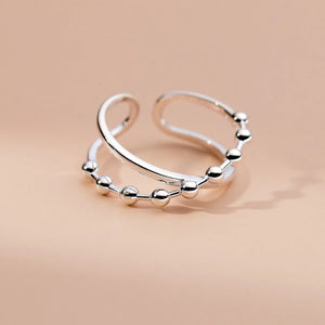 925 Sterling Silver Cross Ring With Pearl Adjustable Size