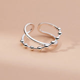 925 Sterling Silver Cross Ring With Pearl Adjustable Size