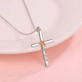 925-Sterling-Silver Cross Rose Flower Necklaces Religious Pendant Jewelry