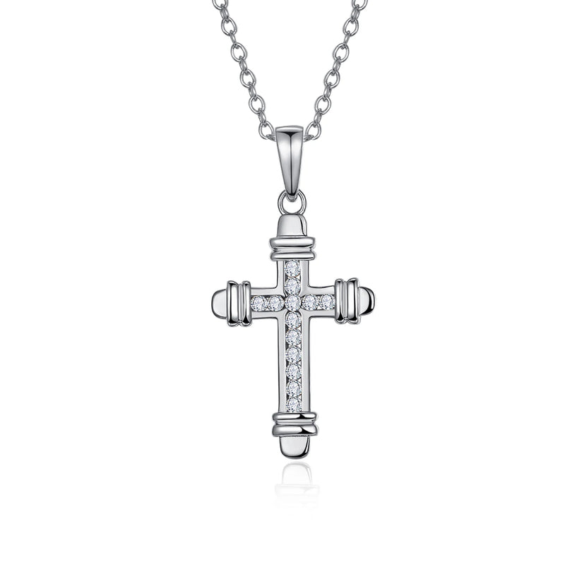 925 Silver Cross Zircon Choker Necklace Chain Women Necklace