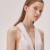 925 Silver Cross Zircon Choker Necklace Chain Women Necklace