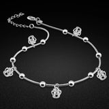 925 Silver Crown Anklet Summer Jewelry Gift Pulseira