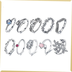 925 Silver Crown Heart Eternal Sparkles Women Wedding Ring