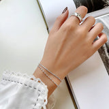 925 Sterling Silver Crown Pendant Bracelet Bangle Vintage Chain European Style